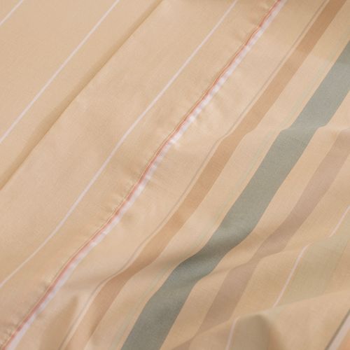 Juego de Sábanas Extra Queen Algodón Blend con Faja Rayas Coloridas