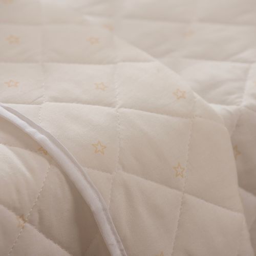 Acolchado Cuna Funcional Reversible de Algodón Estrellas y Gardenias
