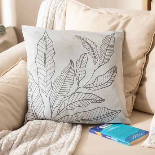 Funda de Almohadón Estampado Hojas