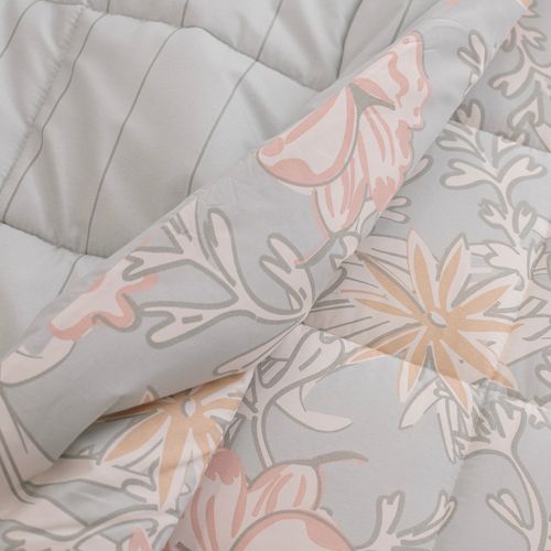 Acolchado Queen Reversible Floreado Cálido