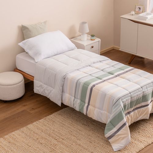 Acolchado Twin Reversible Franjas Clásicas
