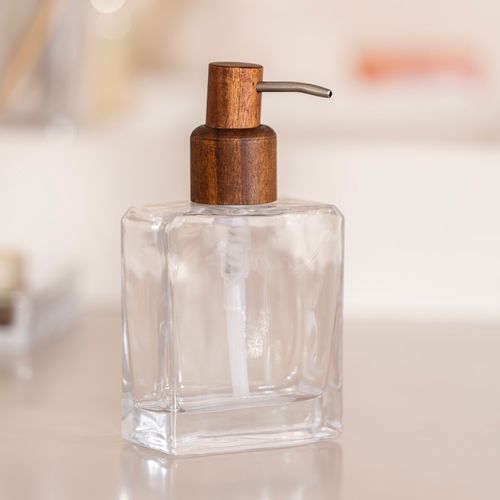 Dosificador de Jabón  Vidrio y Madera