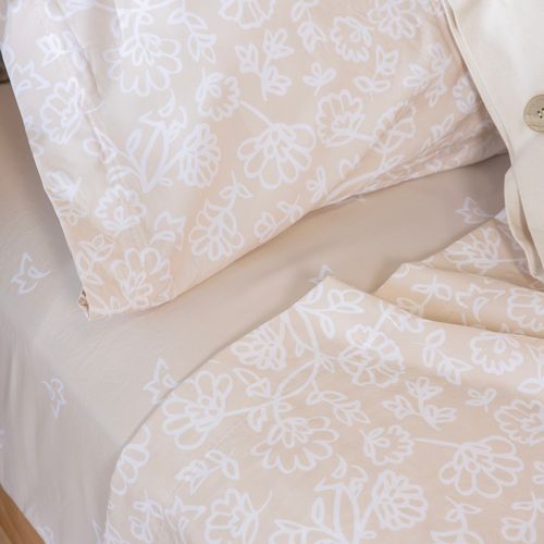 Juego de Sábanas 1 Plaza Extra Suave Flor Pureza