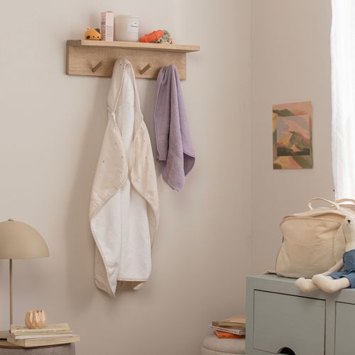 Bata de Baño Bebé con Capucha de Jersey Corazones Rayados