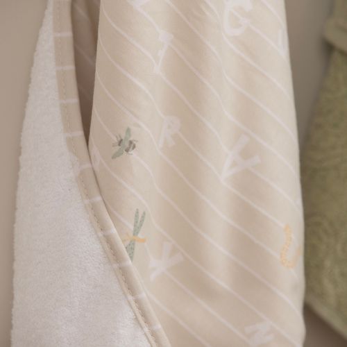 Bata de Baño Bebé con Capucha de Jersey Letras y Bichitos