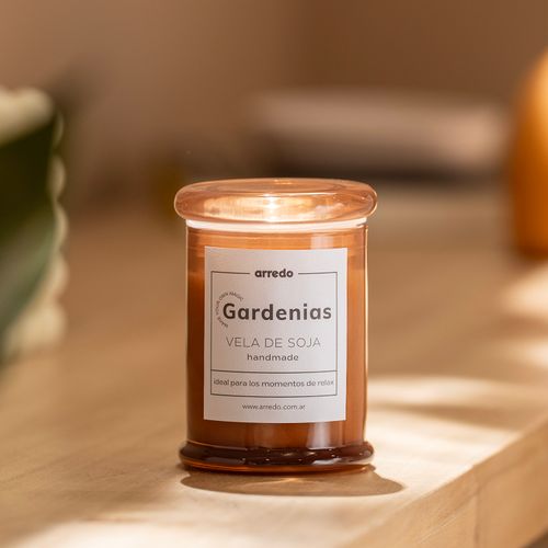Vela Soja Aromatica Grande con Portavela de Vidrio