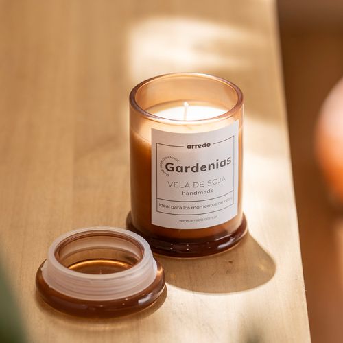 Vela Soja Aromatica Grande con Portavela de Vidrio