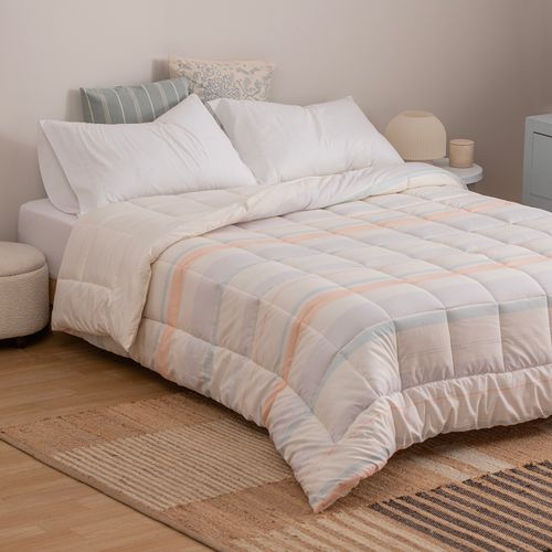 Acolchado Queen Reversible Raya Sensitive
