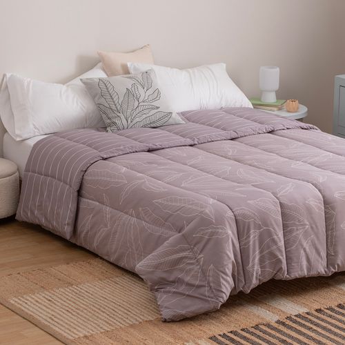 Acolchado King Reversible Hojas Trazadas