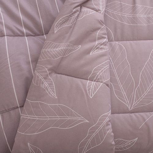 Acolchado King Reversible Hojas Trazadas