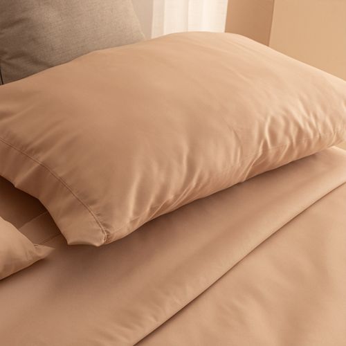 Juego de Sábanas Queen Liso Beige
