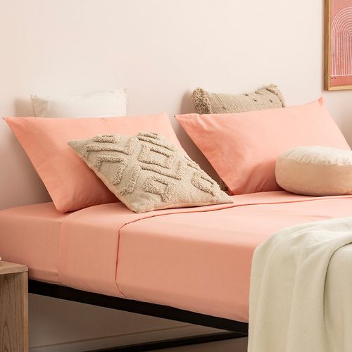 Juego de Sábanas Queen Liso Rosa Oscuro