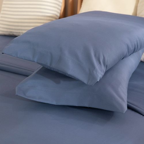 Juego de Sábanas King Liso Azul