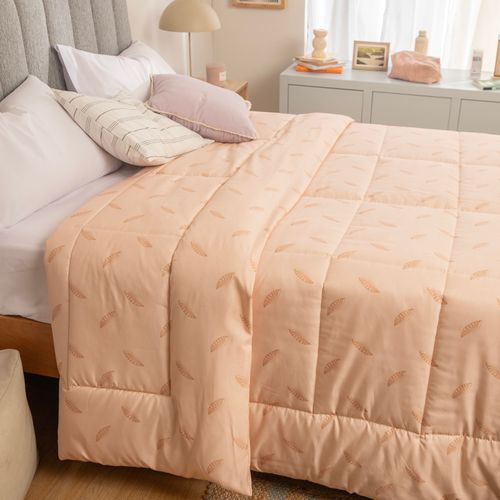 Acolchado King Reversible Hojas Damero