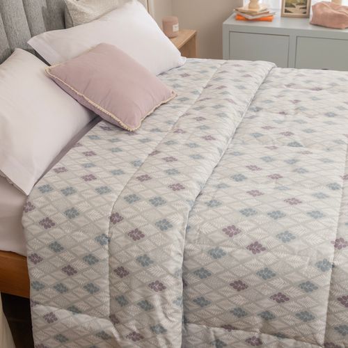 Acolchado King Reversible Flores en Rombos