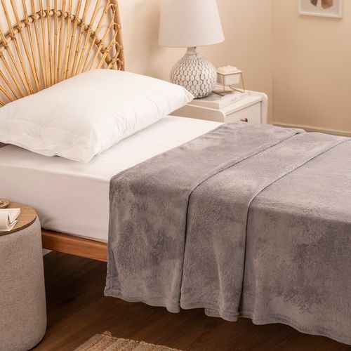 Frazada 1 Plaza  Plush y Polar Liso