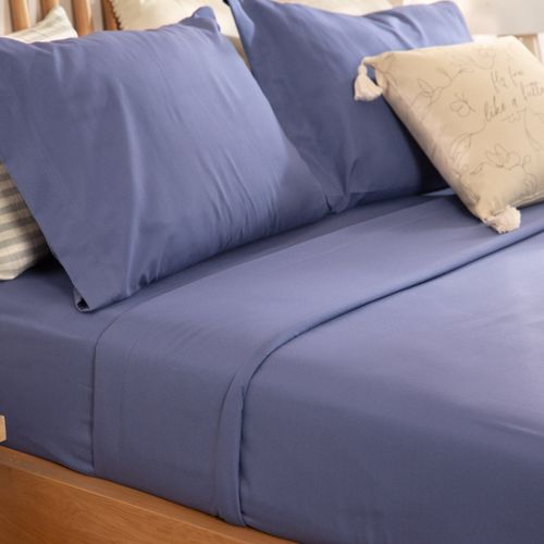 Juego de Sábanas Queen Liso Azul