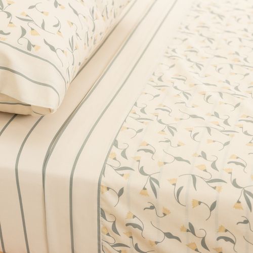 Juego de Sábanas Queen Algodón Blend Tulipanes Simples