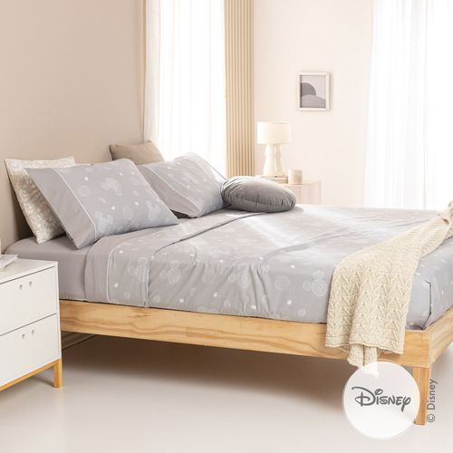 Juego de Sábanas Queen Algodón Disney Mickey Formas Punteadas