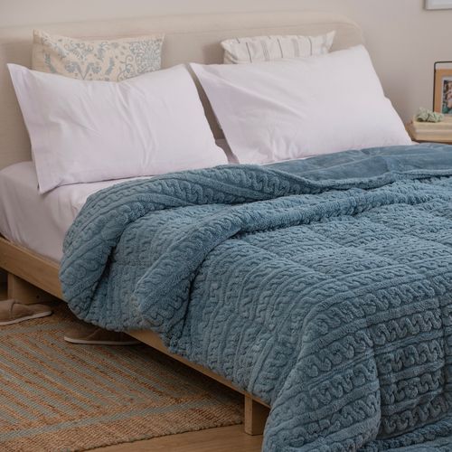 Acolchado Queen Jacquard Con Corderito