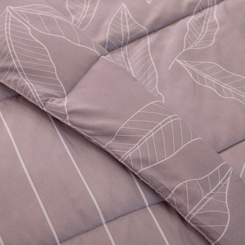 Acolchado Twin Reversible Trazos de Hojas