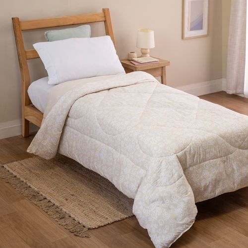 Acolchado Extra Suave Twin Reversible Flor Pureza